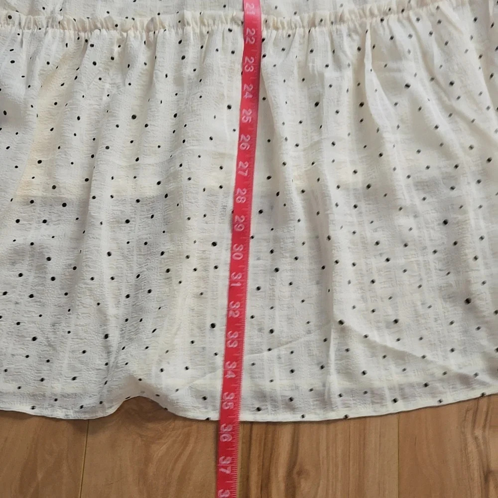 BLU PEPPER Ivory Fully Lined Skirt with Black Polka-Dots size Small - Picture 11 of 11
